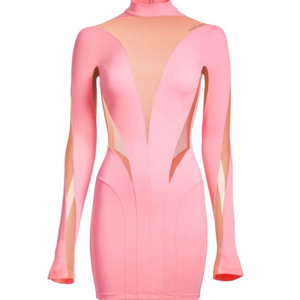 ✯ SMALL Mugler x H&M Mesh Paneled Mini Dress ✯